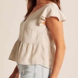 Abercrombie & Fitch Linen Tie-Back Top